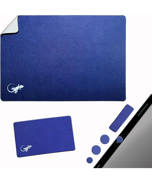 Mouse Pad Adhesive Bottom - Sticks to Any Surface - Portable - Webcam Covers and Screen Cleaner Included (Navy)