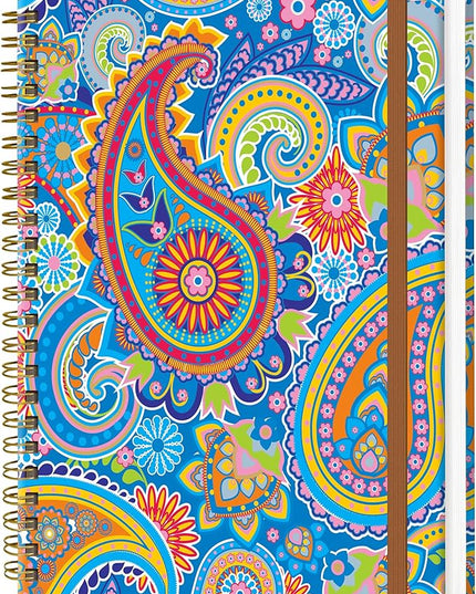 Spiral Journal Notebook for Women, Hardcover A5 College Ruled Notebook, 120 Pages, Thick Paper, Cute Lined Journal for School, Office & Work, 6 x 8.4 in(Colorful Paisley)