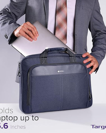 Targus Classic Slim Laptop Bag - Ergonomic Briefcase and Messenger Bag - Spacious Foam Padded for Laptops and Under