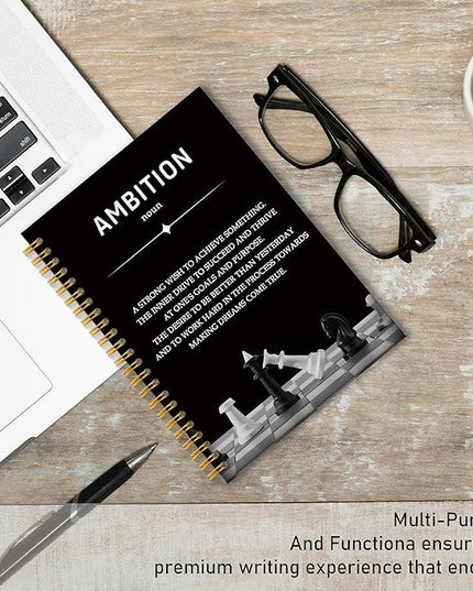 Ambition Motivational Notebook Journal, Inspirational Journal Notebook for Work, Office Gifts for Coworker Colleague, Gifts for Employees, Hardcover Spiral Notebooks 5.5x8.3