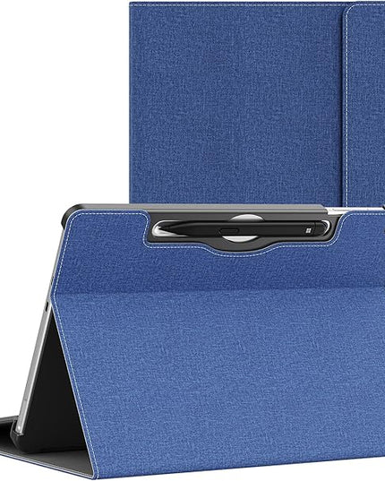 Tablet Case for 2025 New Microsoft Surface Pro 1st Edition 12-inch, PU Leather & Hard Shell Laptop Protective Cover with Multi-Angle Built-in Kickstand & Pen Holder (Blue)