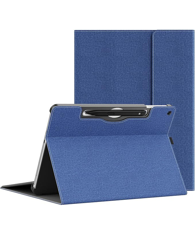 Tablet Case for 2025 New Microsoft Surface Pro 1st Edition 12-inch, PU Leather & Hard Shell Laptop Protective Cover with Multi-Angle Built-in Kickstand & Pen Holder (Blue)