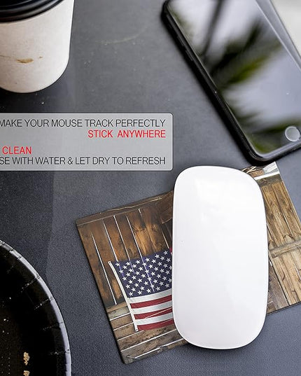 Adhesive Mouse Pad - Peel and Sticks to Any Surface - Easy Stick On Mouse Pad, Sticky for Any Surface - Excellent Tracking - USA Heartland
