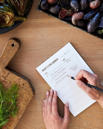 Meal Planning Notepad - What's for Dinner Weekly Meal Planner and Grocery List Magnet Pad with Tear-Off Shopping List - Family Dinner Menu for Fridge & Meal Prep - 6x9” - 50 Sheets
