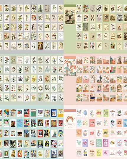 12 Sets 600 Sheets Washi Stickers for Journaling, Boho, Abstract, Vintage Scrapbook Sticker Set for Bullet Journal Art Diary Card Craft Gifts Planner Notebook