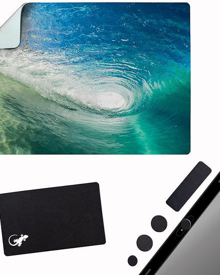 Adhesive Mouse Pad - Peel and Sticks to Any Surface - Travel Mouse Pad, Sticky for Any Surface - Excellent Tracking - Beach Barrel Wave