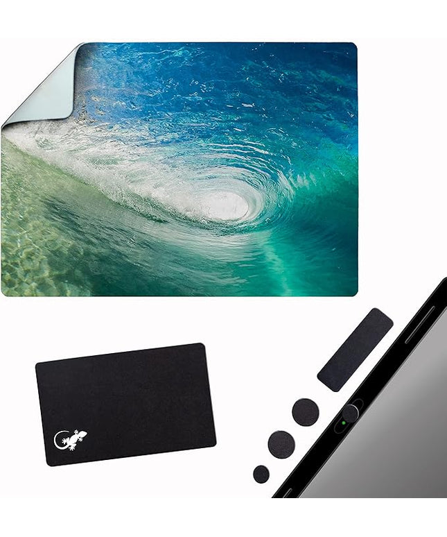 Adhesive Mouse Pad - Peel and Sticks to Any Surface - Travel Mouse Pad, Sticky for Any Surface - Excellent Tracking - Beach Barrel Wave
