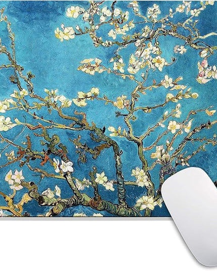 Square Mouse Pad Apricot Flower, Personalized Premium-Textured Custom Mouse Mat Design, Washable Mousepad Cloth, Non-Slip Rubber Base Computer Mouse Pads for Wireless Mouse
