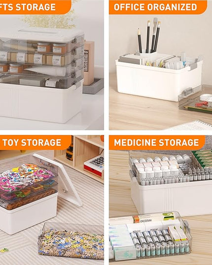Citylife 5-Tier Medicine Organizer, Portable Medicine Cabinet First Aid Kit with Handle, Multi-Purpose Organizer for Family First Aid, Home, Travel