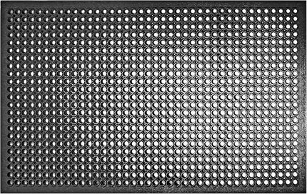 New Star Foodservice 533517 Commercial Grade Grease Resistant Anti-Fatigue Rubber Floor Mat, 36" x 60", Black