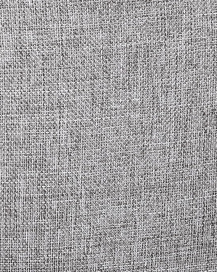 BIRDROCK HOME Linen Chair w/Back - Small Padded Footrest - Compact Round Ottoman Foot Stool - Living Room, Office, Dorm Chair - Upholstered Soft Seating - Black Metal Legs - Couch, Desk, Sofa - Grey