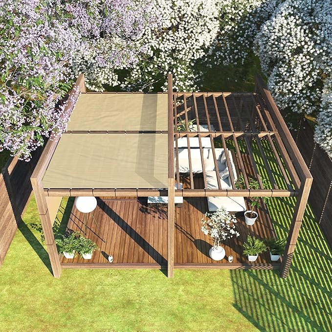 ColourTree Customized Size 6' Black and White Fence Screen Privacy Screen Heavy Duty Cable Zip Ties Included