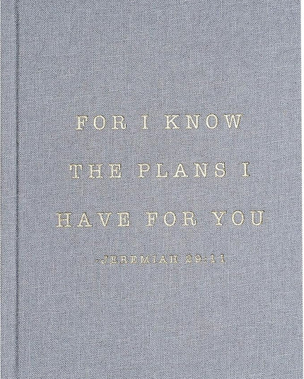Sweet Water Decor Cute Motivational Lined Composition Notebook for Women, 100 Ruled Pages for Writing, Diary with Fabric Inspirational Cover (For I Know The Plans I Have For You)