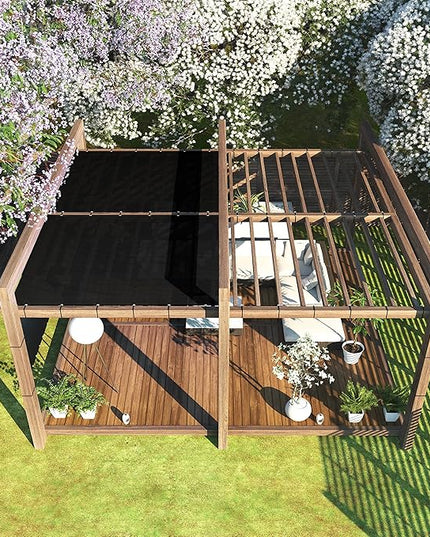 ColourTree Customized Size 6' Black and White Fence Screen Privacy Screen Heavy Duty Cable Zip Ties Included