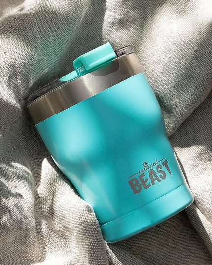 Beast 10 oz Tumbler Stainless Steel Vacuum Insulated Coffee Ice Cup Double Wall Travel Flask (Aquamarine Blue)
