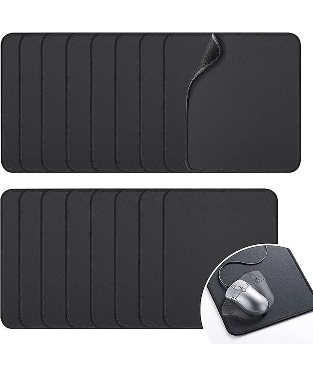 Zhithink 17 Pcs Computer Mouse Pad, Non-Slip Rubber Base and Textured Stitched Edge Mousepads,Mouse Pad Pack for Office and Home,10.2x8.2 Inches,3 mm Thickness