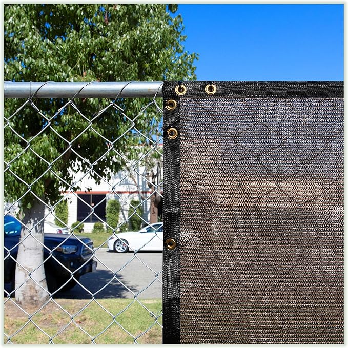 ColourTree Customized Size 6' Black and White Fence Screen Privacy Screen Heavy Duty Cable Zip Ties Included
