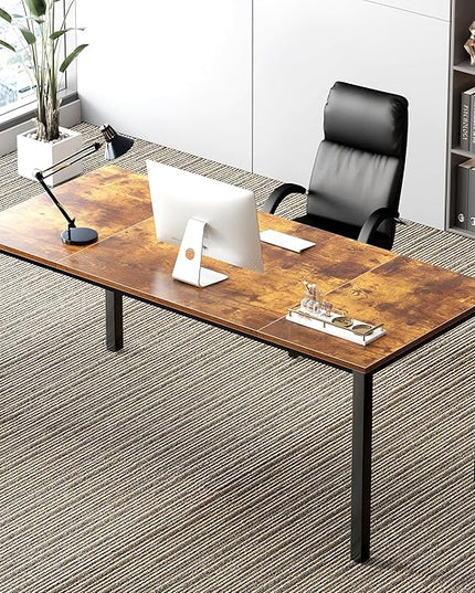 Need 70.8 Inch Executive Office Desk, Large Stylish Computer Desk, Simple Study Writing Desk, Workstation Business Furniture for Home Office, Rustic Brown
