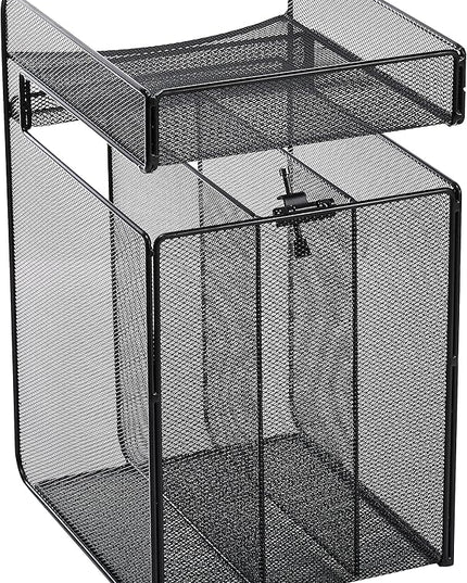 Safco 3241BL Onyx Mesh Vertical Hanging Desk Storage, Black
