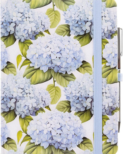 Graphique Hortensia Lined Journal Plus Pen Luxe Collection, Hardcover Diary Notebook for Writing, Silver Foil Embossing, 160 Pages, 6” x 8”