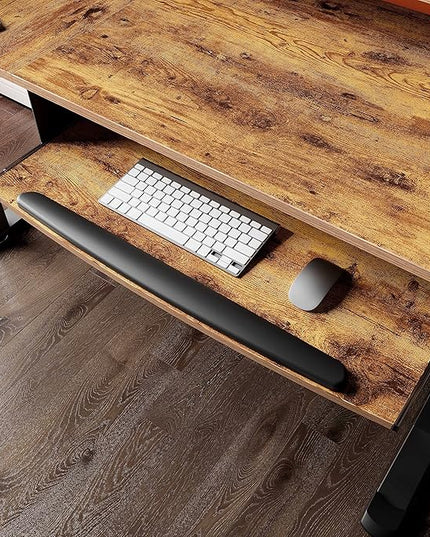 EUREKA ERGONOMIC Standing Desk with Keyboard Tray, Computer Desk, 61" L Shaped Electric Adjustable Height Desk w Monitor Stand LED, Corner Sit Stand Desk Gaming Desk, Dual Motor,Left/Rustic Brown