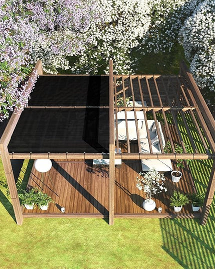 ColourTree Customized Size 6' Black and White Fence Screen Privacy Screen Heavy Duty Cable Zip Ties Included