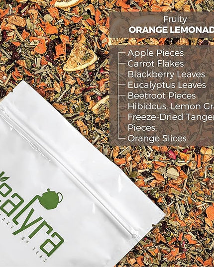 Tealyra - Orange Lemonade - Hibiscus - Eucalyptus - Lemongrass - Herbal Fruity Loose Leaf Tea Blend - VitaminsRich - Boost Immune System- 100% Natural – Hot and Iced - Caffeine-Free - 220g (8-ounce)