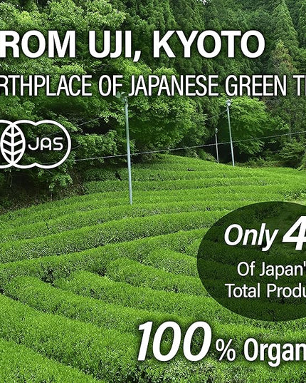Chaganju Sencha Green Tea Loose Leaf, JAS Certified Organic Japanese Tea from Uji, Kyoto, 80g Bag, Sencha Tea, Loose Leaf