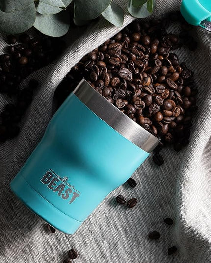 Beast 10 oz Tumbler Stainless Steel Vacuum Insulated Coffee Ice Cup Double Wall Travel Flask (Aquamarine Blue)